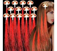 Pince à Cheveux Lumineuse LED, prise de cheveux LED, lampe à LED lampe à cheveux Fairy Hair Light fibre optique Accessoires de Cheveux de Noël pour Femmes (Rouge, 5 paquets)