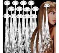 Pince à Cheveux Lumineuse LED, prise de cheveux LED, lampe à LED lampe à cheveux Fairy Hair Light fibre optique Accessoires de Cheveux de Noël pour Femmes (Blanc, 15 paquets)
