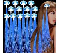 Pince à Cheveux Lumineuse LED, prise de cheveux LED, lampe à LED lampe à cheveux Fairy Hair Light fibre optique Accessoires de Cheveux de Noël pour Femmes (Bleu, 20 paquets)