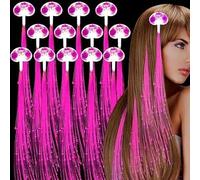 Pince à Cheveux Lumineuse LED, prise de cheveux LED, lampe à LED lampe à cheveux Fairy Hair Light fibre optique Accessoires de Cheveux de Noël pour Femmes (Couleur rose, 5 paquets)