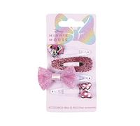 Pince à cheveux Minnie Mouse - Rose - Idéal pour décorer les coiffures - Avec nœud et paillettes - Produit original conçu en Espagne
