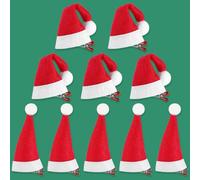 Pince à Cheveux Noel, 10 Pièces Mini Chapeau de Noël Accessoire Cheveux Barrettes Clips pour Femme Fille Enfant, Rouge Décoration Noël Barrette Accessoires de Coiffure Pinces à Cheveux Cadeau Fête