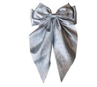 Pince à cheveux noeud Barrette à cheveux avec nœud papillon for femmes et filles, 2 pièces, ruban en mousseline de soie, Barrette à nœud arrière, Clip de printemps, couvre-chef mariage(G001-5x2)