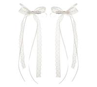 Pince à cheveux noeud Épingle à cheveux avec nœud en dentelle for femmes et filles, pinces à cheveux avec ruban Long blanc, Clip supérieur, accessoires for cheveux féminins, 6 pièces mariage