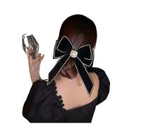 Pince à cheveux noeud Épingle à cheveux en velours Grace for femmes, pince à cheveux avec frange en cristal, queue de cheval, strass, perles, accessoires for cheveux mariage(Color-05)