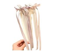 Pince à cheveux noeud Pinces à cheveux avec nœud papillon for femmes, ruban de Ballet Long fait à la main for filles, Barrettes à pampilles tressées, accessoires mariage(2pcs-Purple)