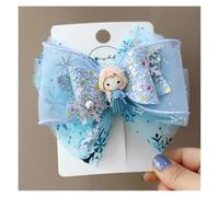 Pince à cheveux noeud Princess Pompom Hairpins Big Blue Bows Hair Clip Long Ribbon Duckbill Clip Girl School Hairgrips Headwear mariage(Color 21)