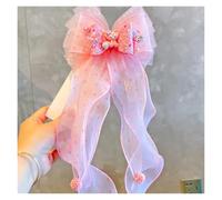 Pince à cheveux noeud Princess Pompom Hairpins Big Blue Bows Hair Clip Long Ribbon Duckbill Clip Girl School Hairgrips Headwear mariage(Color 23)