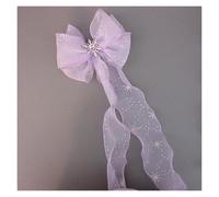 Pince à cheveux noeud Princess Pompom Hairpins Big Blue Bows Hair Clip Long Ribbon Duckbill Clip Girl School Hairgrips Headwear mariage(Color 10)