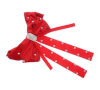 Pince à Cheveux Nœud en Cristal, Rouge, en Tissu | Barrette Délicate au Style Classique, Confortable, Résistante à Déformation, pour Fiançailles et Voyage de Noces