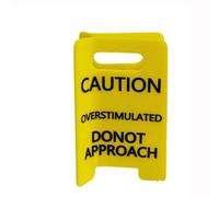 Pince à cheveux, panneau d'avertissement jaune amusant pour femme - Tenue solide, dents antidérapantes pour cheveux épais, grande et petite taille (S 8 x 5,5 x 3,5 cm)