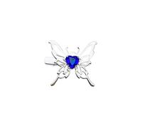 Pince à cheveux papillon en métal avec cœur en cristal pour femmes Coiffure Clip latéral pour cheveux fins Plaque électrique coréenne Barrettes