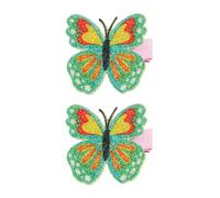 Pince à cheveux papillon vibrante pour adolescentes et filles, pince à cheveux en tissu tendance, frange latérale, pince à cheveux élégante pour filles