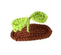 Pince à cheveux plate au crochet avec feuilles et fleurs - Accessoire photo élégant
