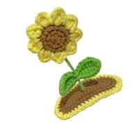 Pince à cheveux plate au crochet avec feuilles et fleurs - Accessoire photo élégant
