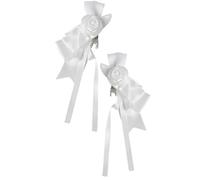 Pince à cheveux plate avec rosace cloutée - Accessoire photo élégant avec nœud papillon