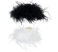 Pince à Cheveux Plume, Accessoire Coiffure Féminin Élégant | Bois, Fourrure Artificielle et Tissu, Look Accrocheur, pour Chignons, Demi-queues, Soirées