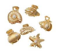 Pince à cheveux polyvalente en coquillage élégant avec perles ornées de coquillages naturels pour femme