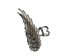Pince à cheveux populaire avec élégante aile en forme de cœur et strass pour un usage quotidien au bureau comme support de queue de cheval