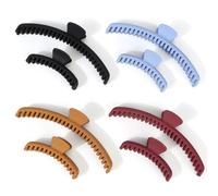 Pince à cheveux pour cheveux épais et fins - Grandes barrettes pour femmes et filles aux cheveux lisses, ondulés et bouclés - Fixation forte avec pinces bananes à 52 dents (4 couleurs et 2 tailles)