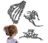 Pince à cheveux pour Halloween | Barres gothiques pour cheveux, 3 pièces de coiffeur portables pour dames filles étudiantes passionnées fitness voyage école concert danse