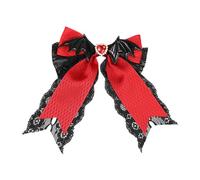 Pince à cheveux pour Halloween Punk Wing Lace Bowknot Pince à cheveux antidérapante Barrettes Support à cheveux Cosplay Party Décoration de cheveux