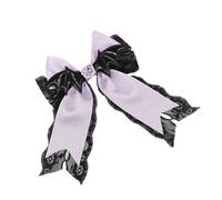 Pince à cheveux pour Halloween Punk Wing Lace Bowknot Pince à cheveux antidérapante Barrettes support à cheveux Cosplay Party Décoration de cheveux