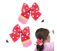 Pince à cheveux pour la rentrée scolaire - Crayon à pois - Pince à cheveux avec nœud - Pinces à cheveux pour la première journée d'école maternelle 1ère 2e 3e 4e 5e année