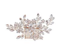 Pince à cheveux pour mariée avec peigne en épingle à cheveux avec strass étincelants et perles artificielles pour cérémonie de mariage