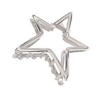 Pince à cheveux pratique en métal en forme d ' étoile, Silver | Accessoires de cheveux en alliage pratiques pour femmes et filles, faciles à utiliser, utilisation quotidienne,