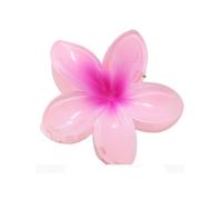 PINCE À CHEVEUX PVC FLEUR HAWAÏ 8CM ROSE-FUCHSIA - Accessoire de déguisement bijou fantaisie