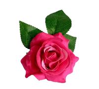 Pince à Cheveux Rose 3pcs en Tissu, Clip Fleur Rouge Élégant
