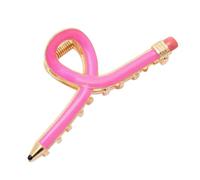 Pince à cheveux rose pour crayon drôle pour enseignant, cadeau pour professeur, barrette, pour la rentrée scolaire, accessoires de cheveux pour enseignants, étudiants, 1 pièce