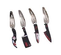 Pince à cheveux sanglante en forme de ciseaux effrayante en forme de bec de canard pour Halloween, mariée fantôme, cosplay