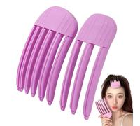 Pince à cheveux sans trace - 3/6 dents - Naturellement paresseux sans trace - 2 épingles fixes pour le front avec partie