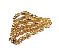 Pince à cheveux squelette main queue de cheval en forme de tête de mort Punk Crâne Doigts Barrette Pince à cheveux Outil de cheveux