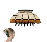 Pince à cheveux style lampe en vitrail vintage, pince à cheveux fleurie pour femme, pince à cheveux à motif floral coloré, accessoire élégant style vintage (#C)
