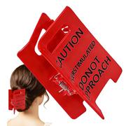 Pince à cheveux surstimulée, accessoire de mode humoristique, pince d'avertissement forte pour un coiffage sécurisé, épingle à cheveux antidérapante, design compact, accessoires pour cheveux pour