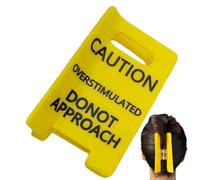 Pince à cheveux surstimulée avec inscription « Caution Overtimulated » - Antidérapante - Avec panneau d'approche donot - Jaune - Accessoire de coiffure - Tenue solide avec dents de préhension pour