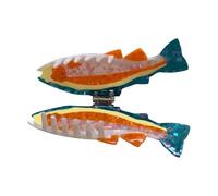 Pince à cheveux tendance en acétate - Couleur vive - Forme de poisson - Prise en main douce et solide - Pour différentes coiffures