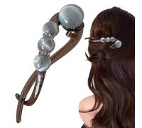 Pince à cheveux torsadée française - Pince à cheveux torsadée avec perles et pince anti-glissement, pince à queue de cheval pour femmes et filles - pour grand-mère, maman, femme, fille, fidanzat