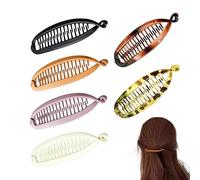 Pince à cheveux type banane - Barrette de maintien solide de 6 pièces avec peignes doubles | Pinces à cheveux pour un coiffage sûr et confortable, pinces à cheveux pour femme, maison, lieu de T