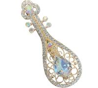 Pince à Cheveux Vintage en Cristal Forme Luth pour Frange | Alliage Brillant, Maintien Sûr des Cheveux Épais, Style Chic, pour Mariages, Voyages et Demoiselles