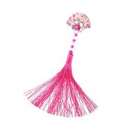 Pince à cheveux vintage en forme d'éventail - Long pompon - Kimono