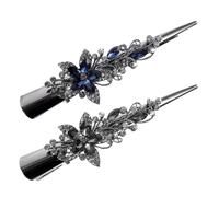 Pince à Cheveux Vintage Ornée de Cristaux, Style Chic Français | Design Ergonomique Confortable Toute la Journée, Finition Brillante, pour Chignons, Ondulations Souples, Mariages