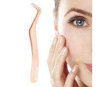 Pince à cils - Pince à épiler en acier inoxydable pour faux cils,Grappes de cils avec peigne pour faux cils Outil applicateur de cils pour femmes