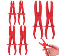 Pince à Clamper les Tuyaux, Ensemble de Pinces de Serrage de Tuyau de 6 Pièces, Pinces de Serrage de Tuyau de 3 Tailles, Pinces avec Anneau de Verrouillage, Pour Tuyau de Carburant, Rouge