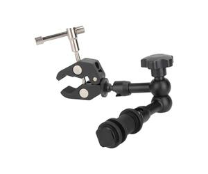 Pince à crabe multifonction avec adaptateur de vis moletée filetée de 1/4" à 3/8", collier de serrage pour appareil photo/lumière, bras d'appareil photo réglable