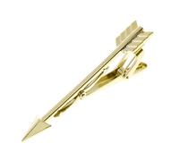 Pince à Cravate Bijoux cravate décoration métal flèche conception pince à cravate chemise ajustement breloques broche for hommes Gentleman cravates broche(Gold)