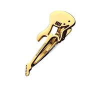 Pince à cravate en forme de note de musique pour homme, design d'instrument de guitare de piano, barre à cravate créative en cuivre pour fête et décoration de chemise